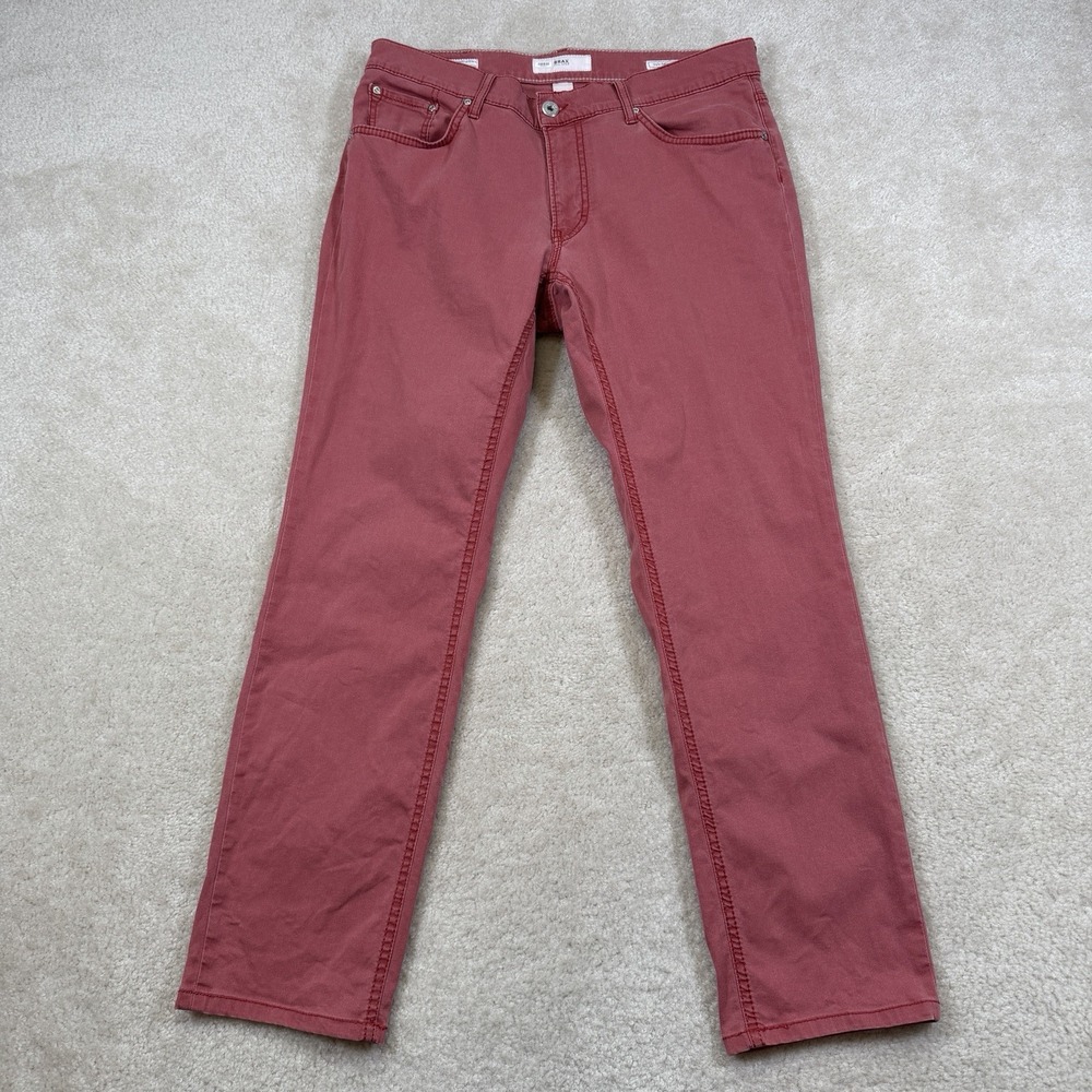 BRAX Chuck Hi-Flex Jeans Men's 33x28 (33x32 Tagged) Washed Red Modern Stretch